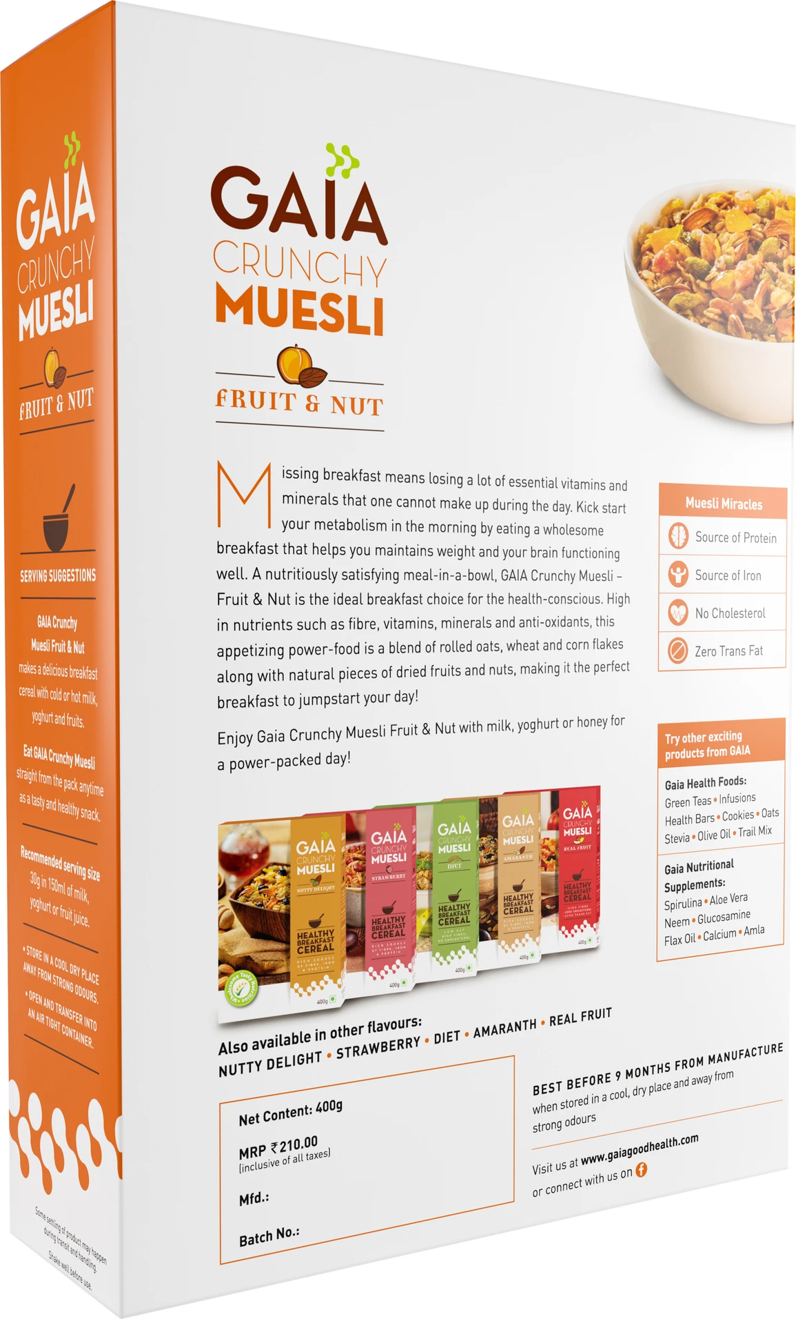 Gaia Muesli Fruit Nut 400Gm