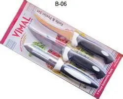 B 06 Vimal Knife & Peeler 3Pc Set (Stainless Steel)