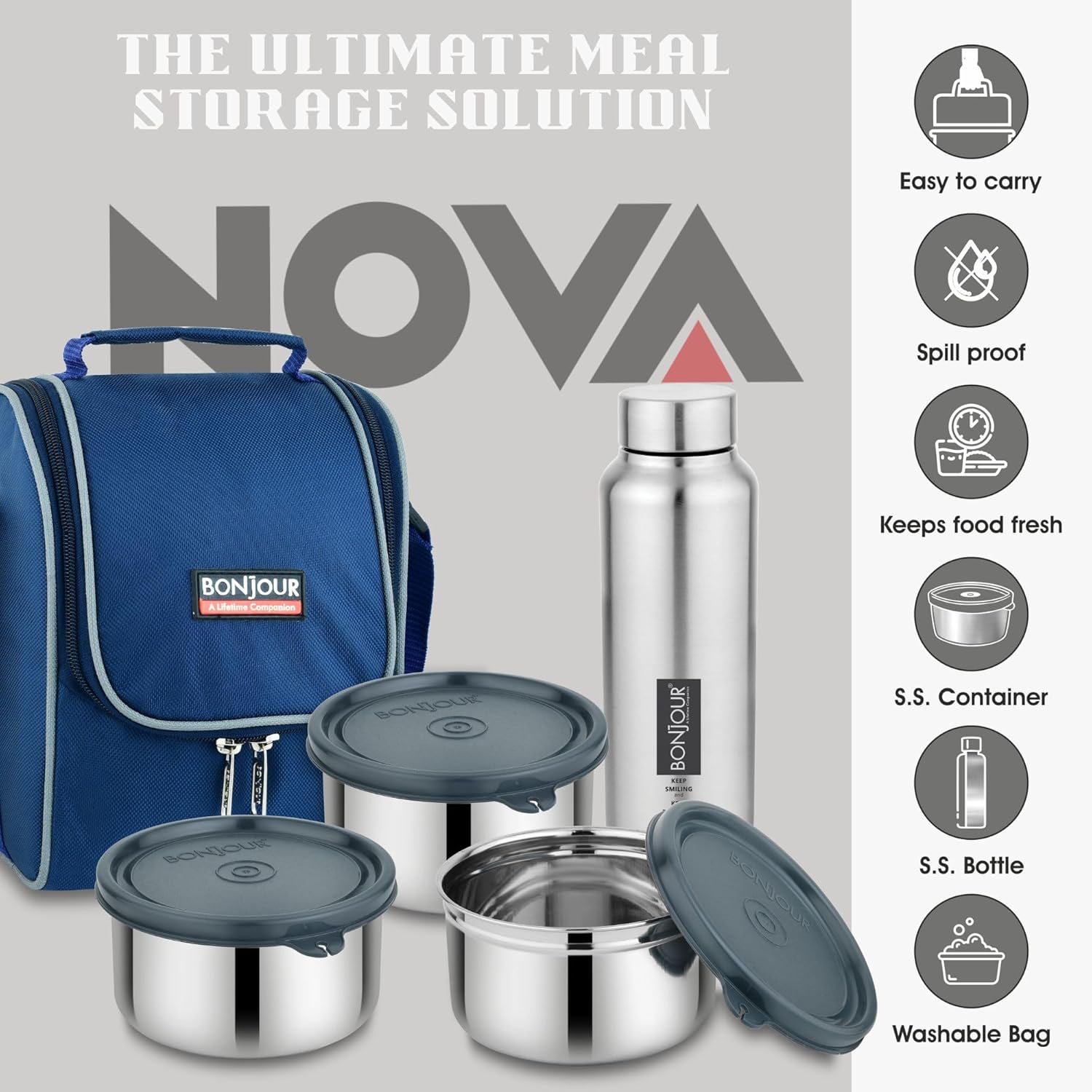 Nova AllinOne Soft Line Lunch Box tiffin
