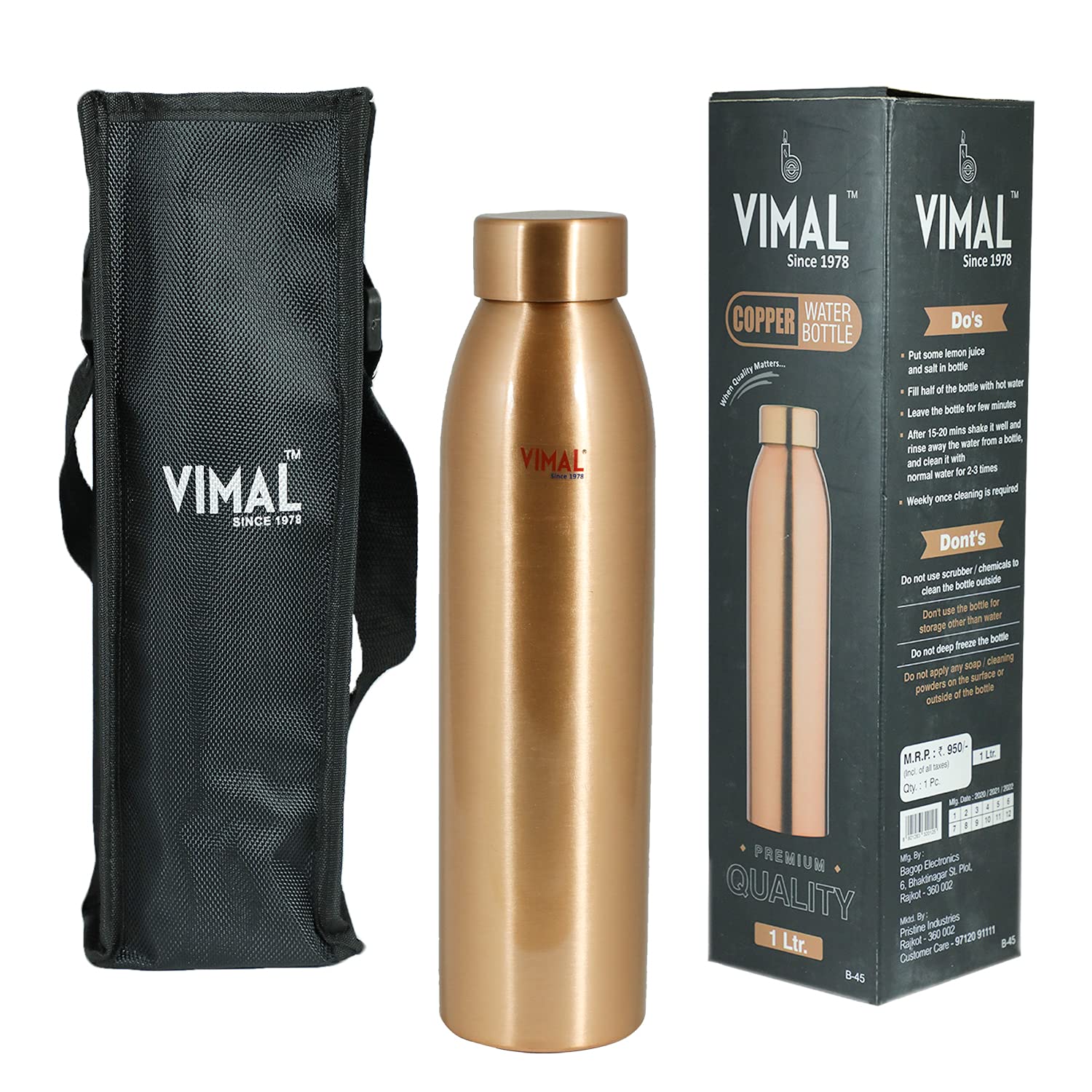 B 45 Vimal Copper Water Bottle 1Ltr